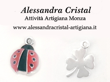 ciondolo coccinella portafortuna quadrifoglio