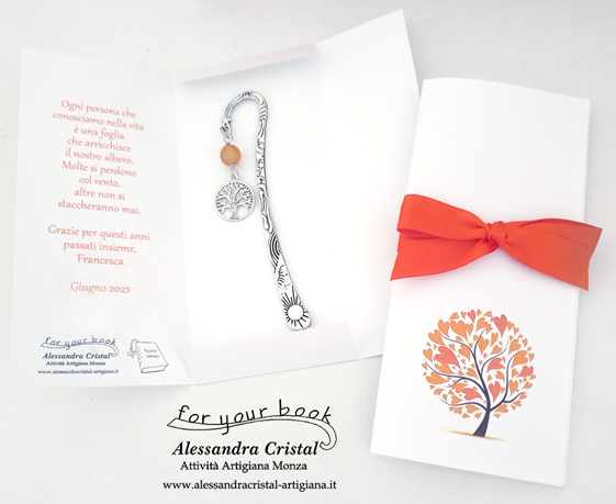regalo per Ringraziamento segnalibro in metallo
