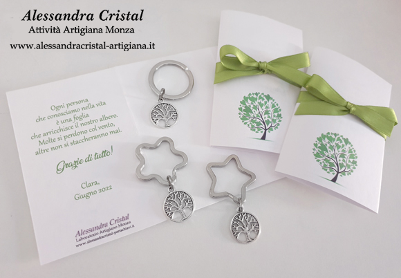 idea regalo per salutare i colleghi quando si va via portachiavi ciondolo albero